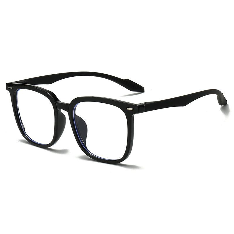 Klassische Große Fassung Ultraleichte Myopiebrille Blaulichtfilterbrille Vintage Schwarzer Quadratischer Rahmen Schlichtheit Business-Brille