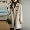 Women's Fashion Casual Solid Color Print Autumn Winter Long Sleeve POLO Neck Jackets & Coats