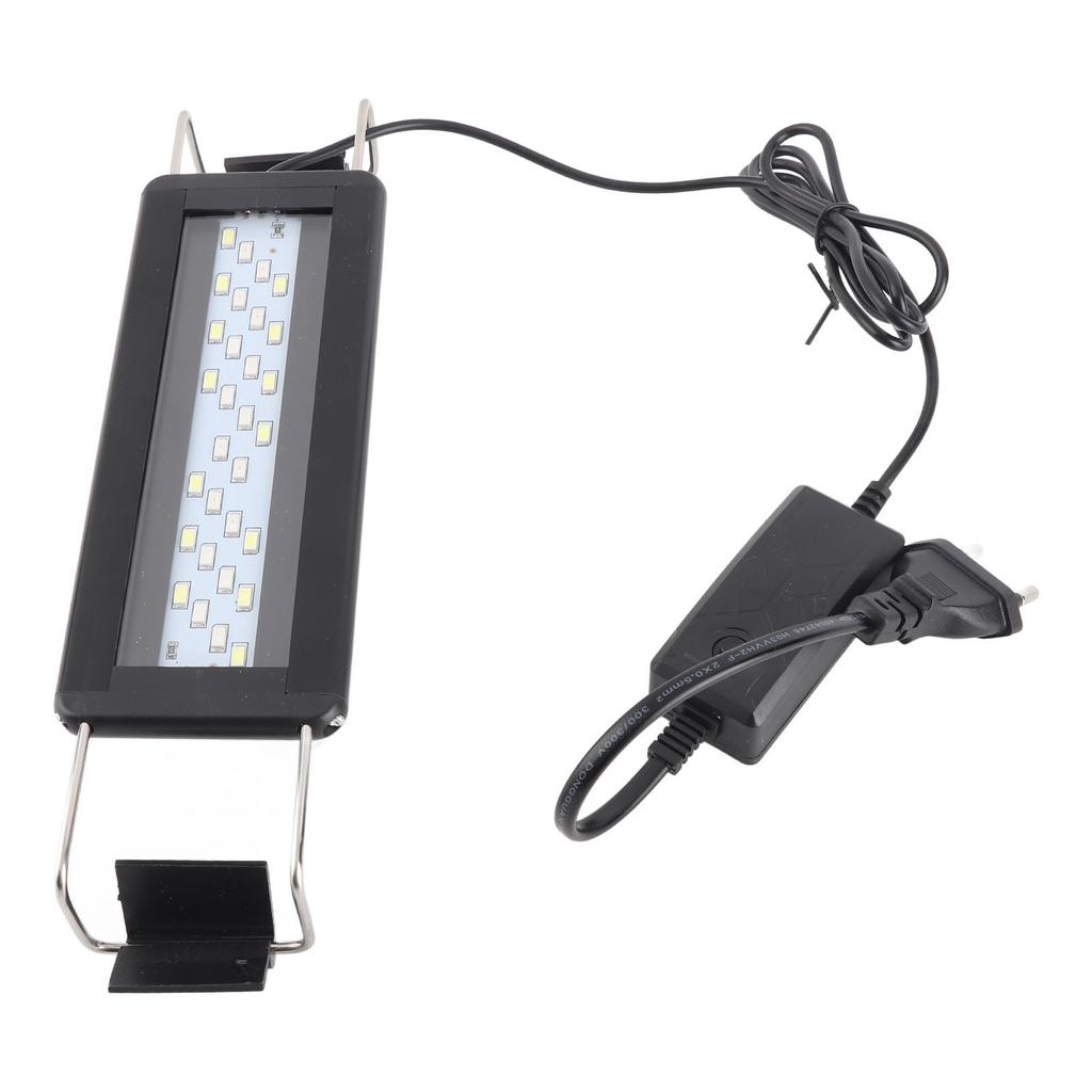 LED Aquarium Light Color Changing Fish Tank Light with Extendable Brackets Black for Aquarium Fish Tank Black EU Plug