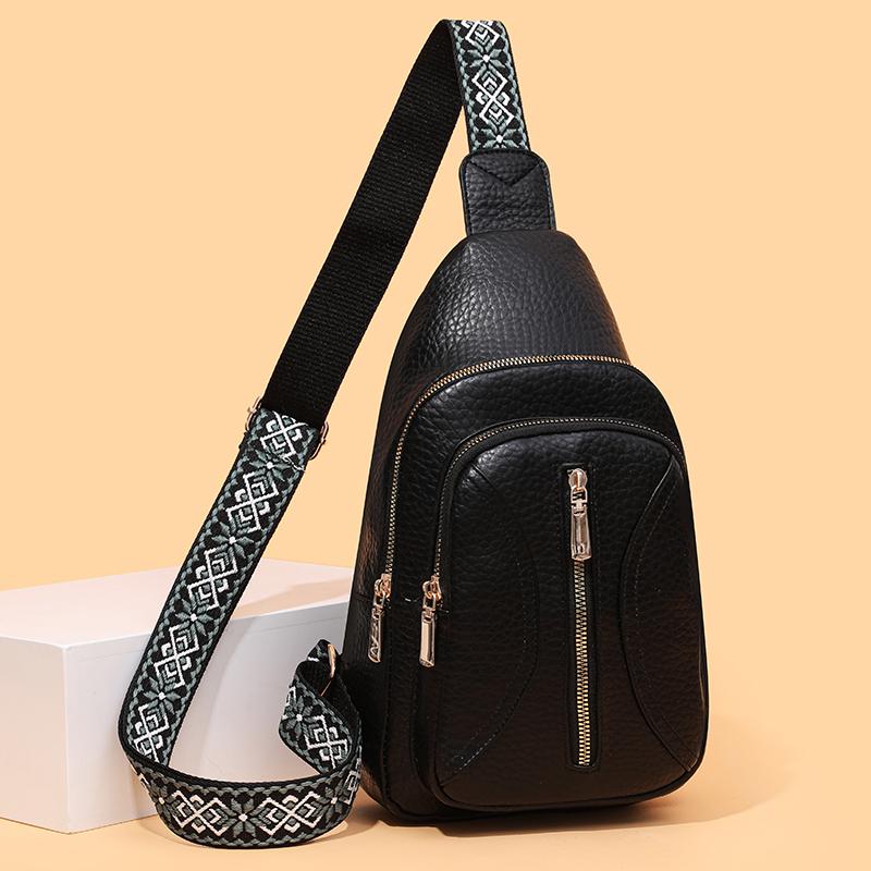 Women's Chest Bag Soft Leather Crossbody Bag Travel Shoulder Bag