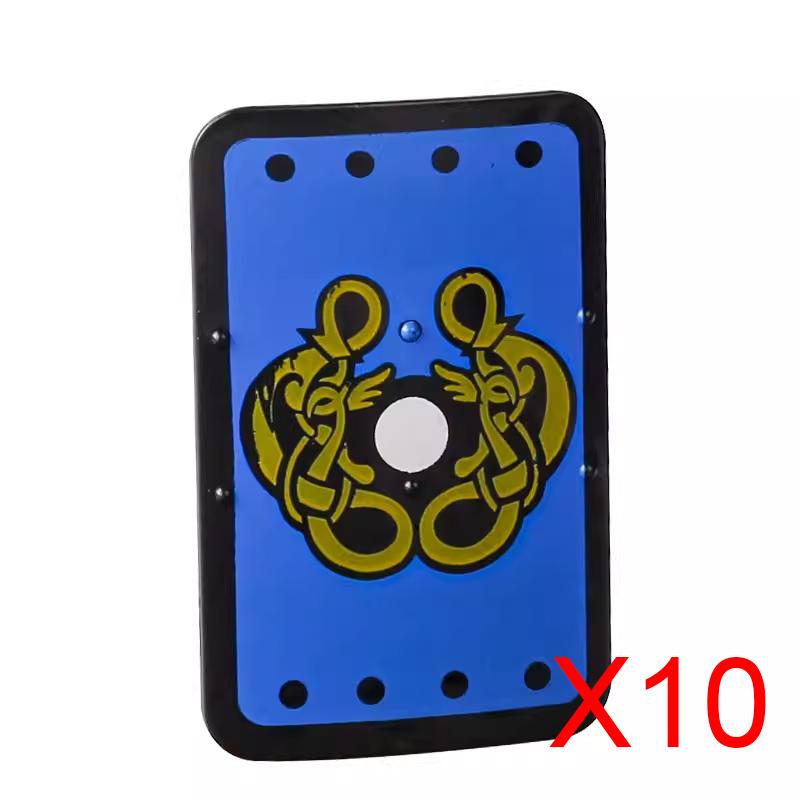 MOC Baustein Mittelalter Ritter Römischer Soldat Zubehör Helm Kopfbedeckung Flammenfeder Schwarzer Adler Schild König Umhang Ziegelstein Spielzeug