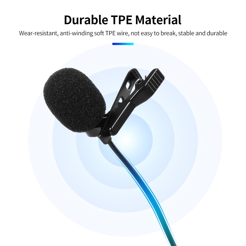 Omnidirectional Microphone 3.5mm Tie clip Microphone Mini Microphone for Computer Laptop Mobile Phone with Single 3.5mm