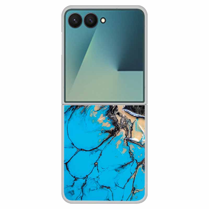 Funda For SAMSUNG Z Flip 7 Cases Marble Clear Hard PC Phone Back Cover for Galaxy Z Flip7 5G Back Cover ZFlip7 Transparent Shell
