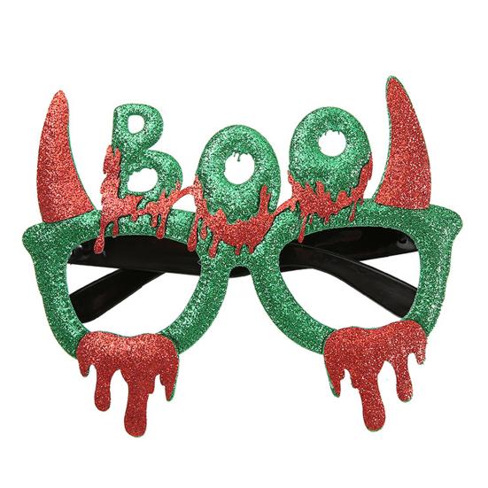 xiaobudian Halloween Party Glasses for Kids Adults, Glitter Frame Cosplay Decoration, Funny Pumpkin Skull Ghost Bat Eyewear Accessory Favors