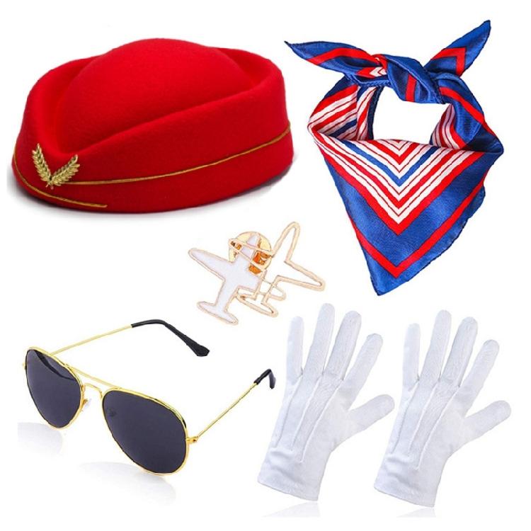 Vliegtuig stewardess hoed voor stewardess feest maskerade stewardess zonnebril