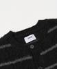 Toffee Brushed Stripe Round Cardigan (Black)