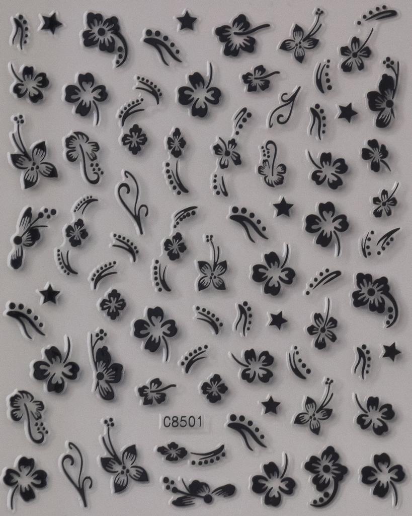 Fresh Little Hibiscus Flower Nail Art Sticker North American Style Hibiscus Small Flower Adhesive Nail Art Sticker Nail Decorative Sticker