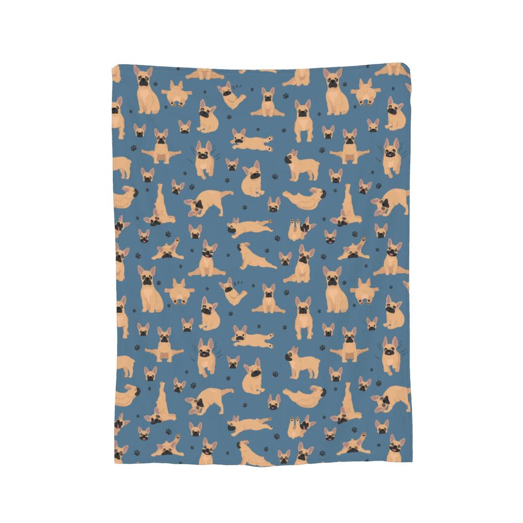 French Bulldog Dog Blankets Flannel Summer Animal Multi-function Warm Throw Blanket for Bed Office Plush Thin Quilt