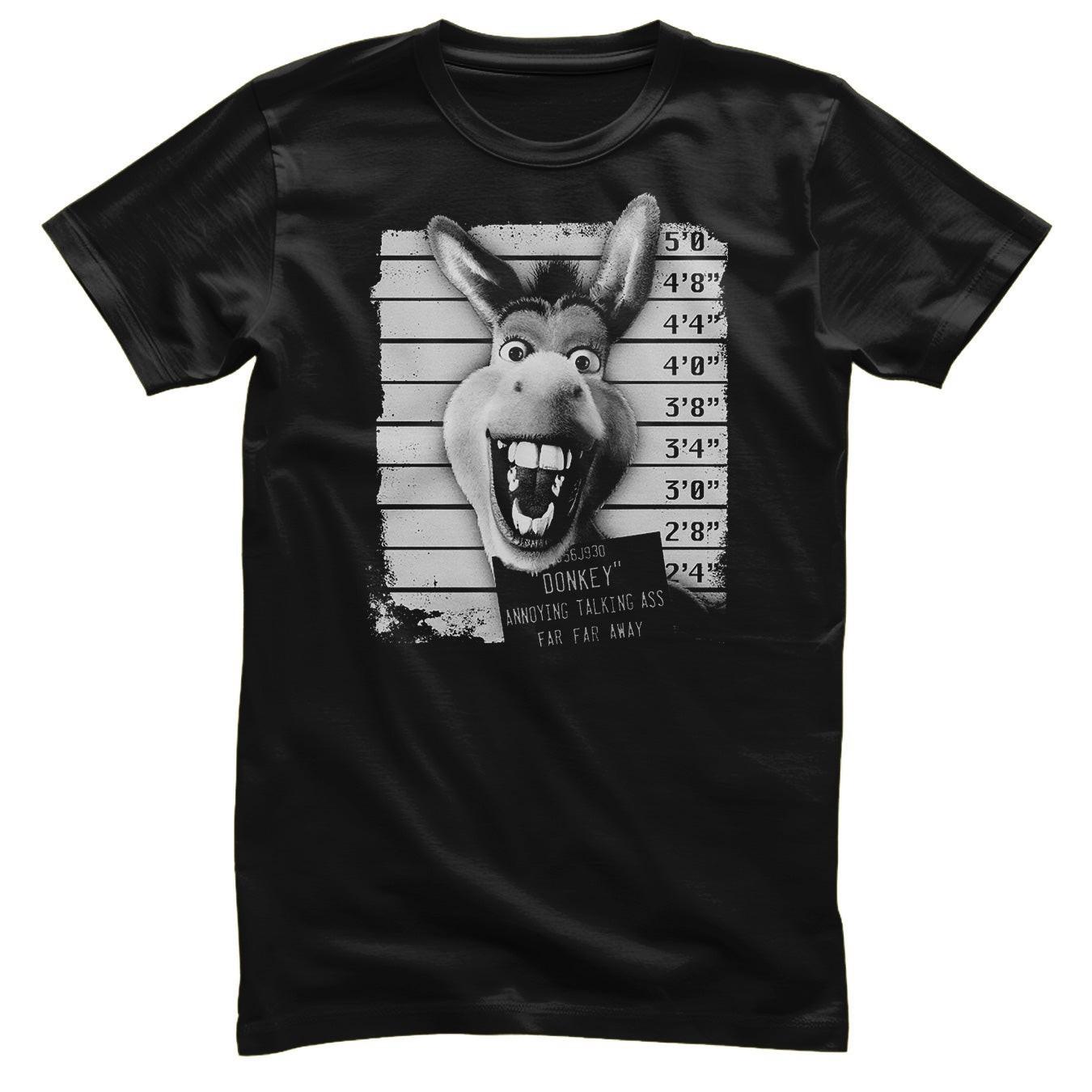 Officially Licensed Shrek Donkey MugShot Mens T-Shirt XXL