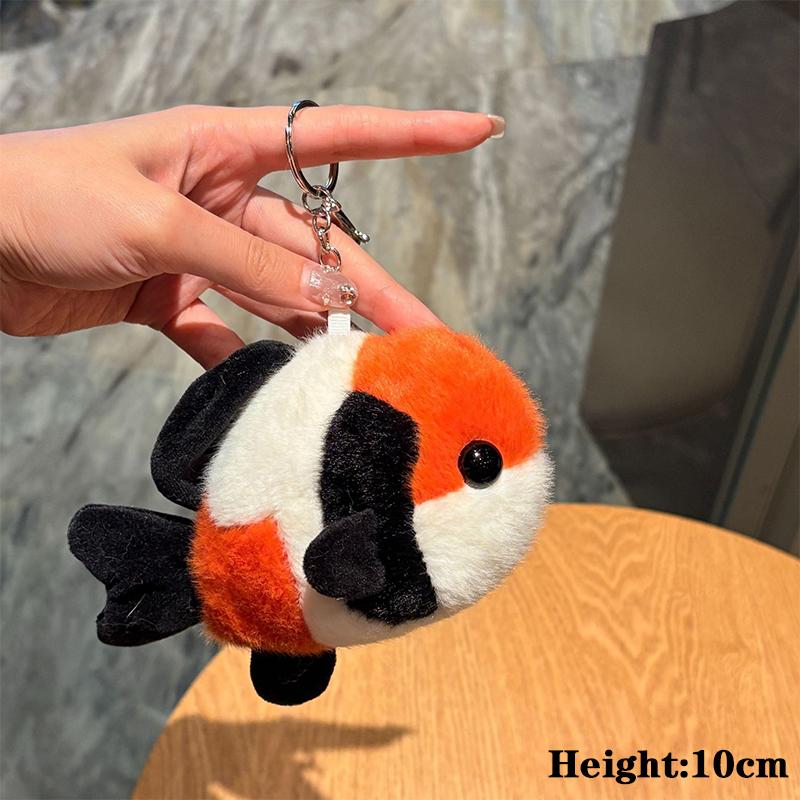 Glücklicher Koi-Fisch Geschenk für beste Freundin:Niedlicher Plüsch-Koi-Fisch-Schlüsselanhänger/Rucksack-Ornament