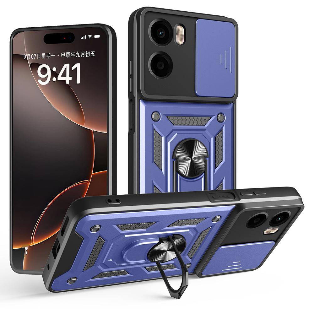 AMORUS For Motorola Moto G05 4G Case Kickstand PC+TPU Phone Cover with Camera Lens Slider