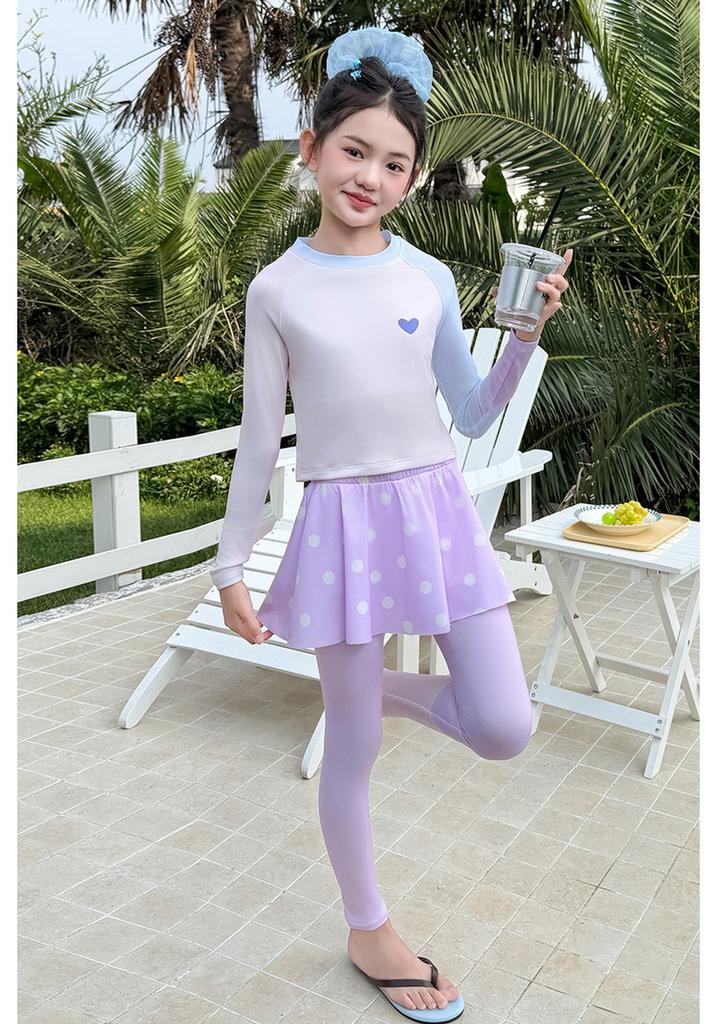 Children's Long-Sleeved Sun Protection Swimsuit Set