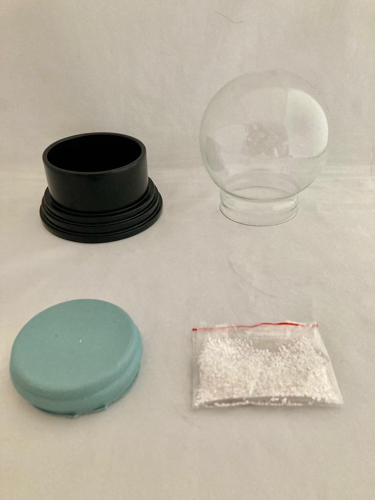 Now with Snowflake Flakes! Large Snow Dome DIY Kit (100mm Glass Ball)