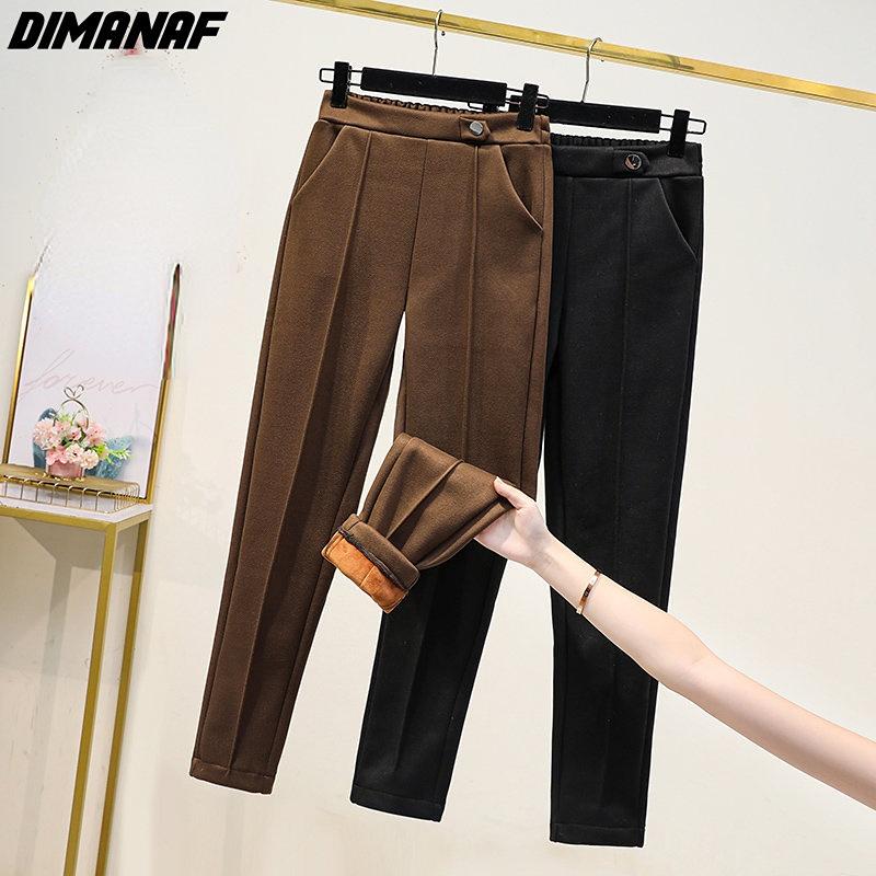 

DIMANAF 2022 новые зимние брюки больших размеров, женские шаровары, базовые брюки, свободные повседневные женские стильные брюки, теплые брюки