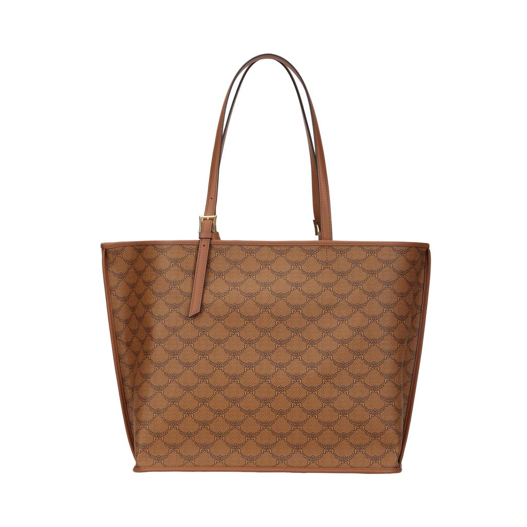 MCM Cognac Monogram Large Tote Bag with Gold Hardware for Daily Use