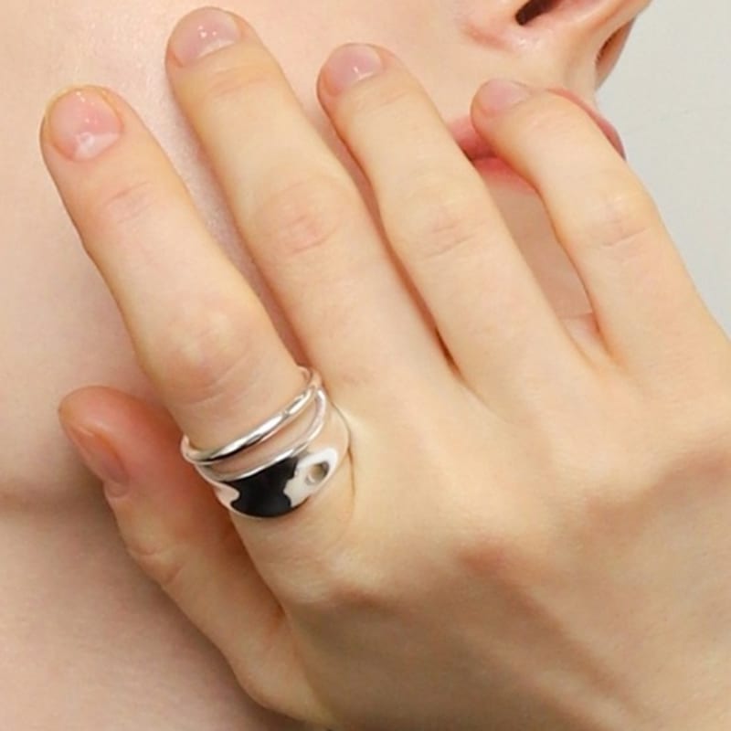 ozel Silver925 Cutout Wide Ring PS170R