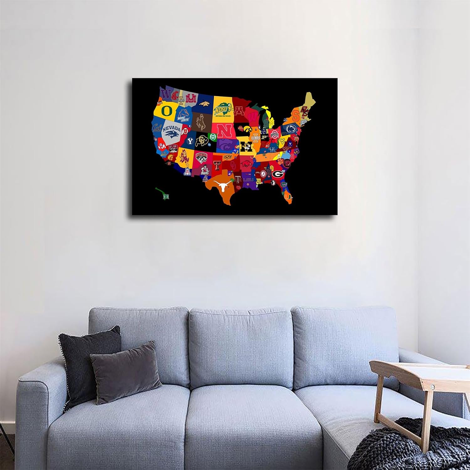 ZeeHxq College Football Team Logo Poster Picture HD Wall Art Canvas Printing Bedroom Living Room Office Decoration Aesthetic Artwork (08x12inch