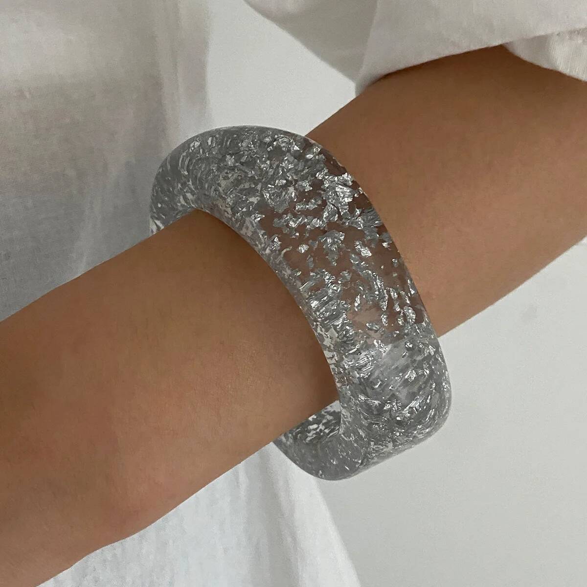 

Ingemark 3 Styles Hip Hop Resin Acrylic Irregular Wide Bracelet for Women Punk Geometric Thick Bangle Couple Jewelry Accessories