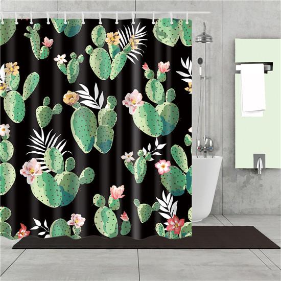 Tropical Cactus Plant Pineapple Shower Curtains Bathroom Curtain Cortina Ducha Frabic Waterproof Polyester Bath Curtain