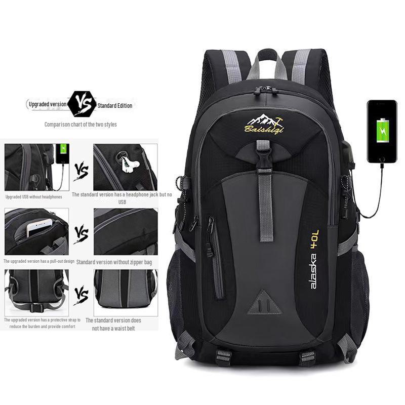 

Мужской водонепроницаемый рюкзак для походов и активного отдыха на природе для путешествий и кемпинга 40L Upgraded Waist Protector чёрный