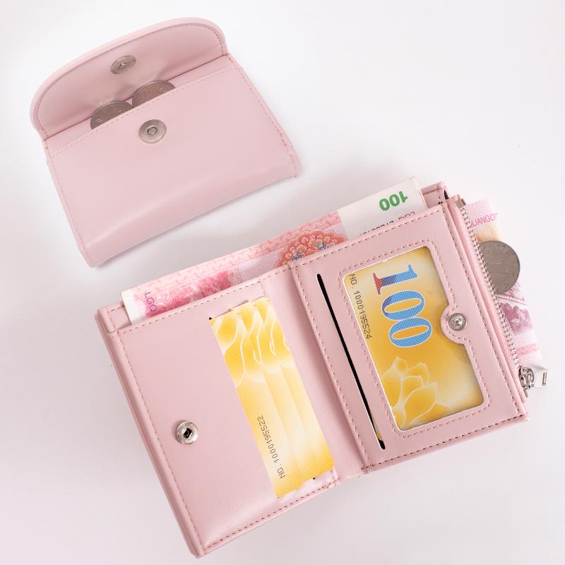 Korean Women's Solid Color Coin Purse: Multifunctional, Large Capacity Card Holder