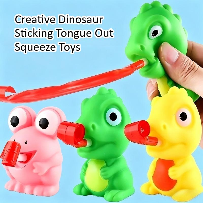 Creative Dinosaur Sticking Tongue Out Squeeze Toys Kawaii Frog Venting Relief Toy Christmas Gifts For Friend Gift