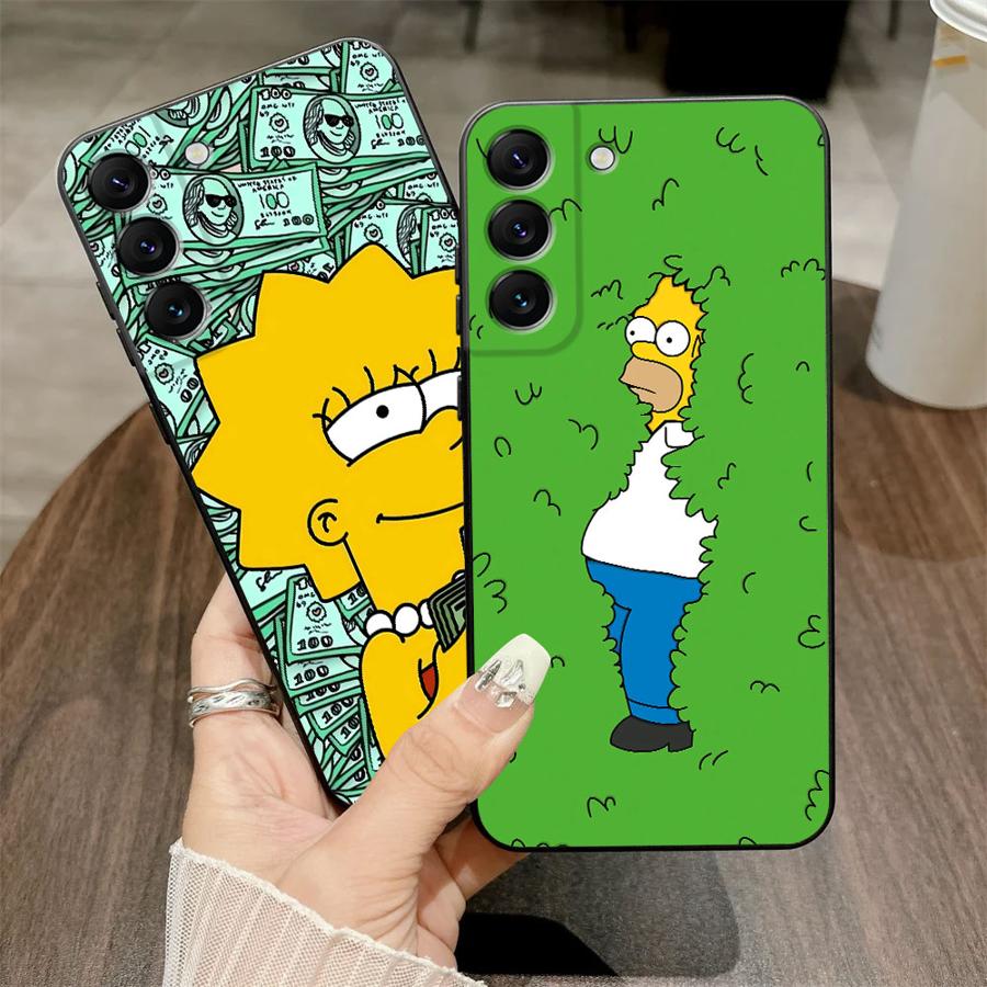 Black Soft Phone Cover Case for Samsung Galaxy A32 A25 A71 A41 A35 A26 A72 A24 A55 A36 A23 A53 A51 A73 A22 A52 Funny Homer