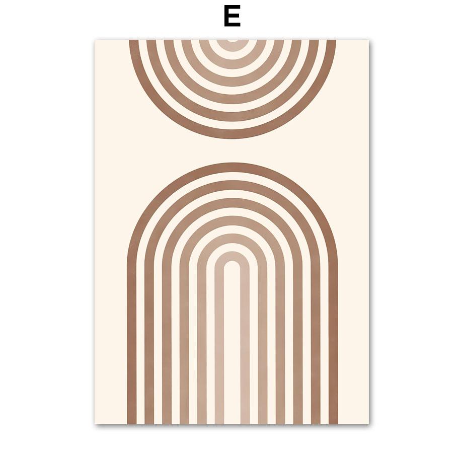 Boho Abstract Sun Lines Face Rainbow Vase Leaf Wall Art Canvas Painting Nordic Posters And Print Pictures For Living Room Decor
