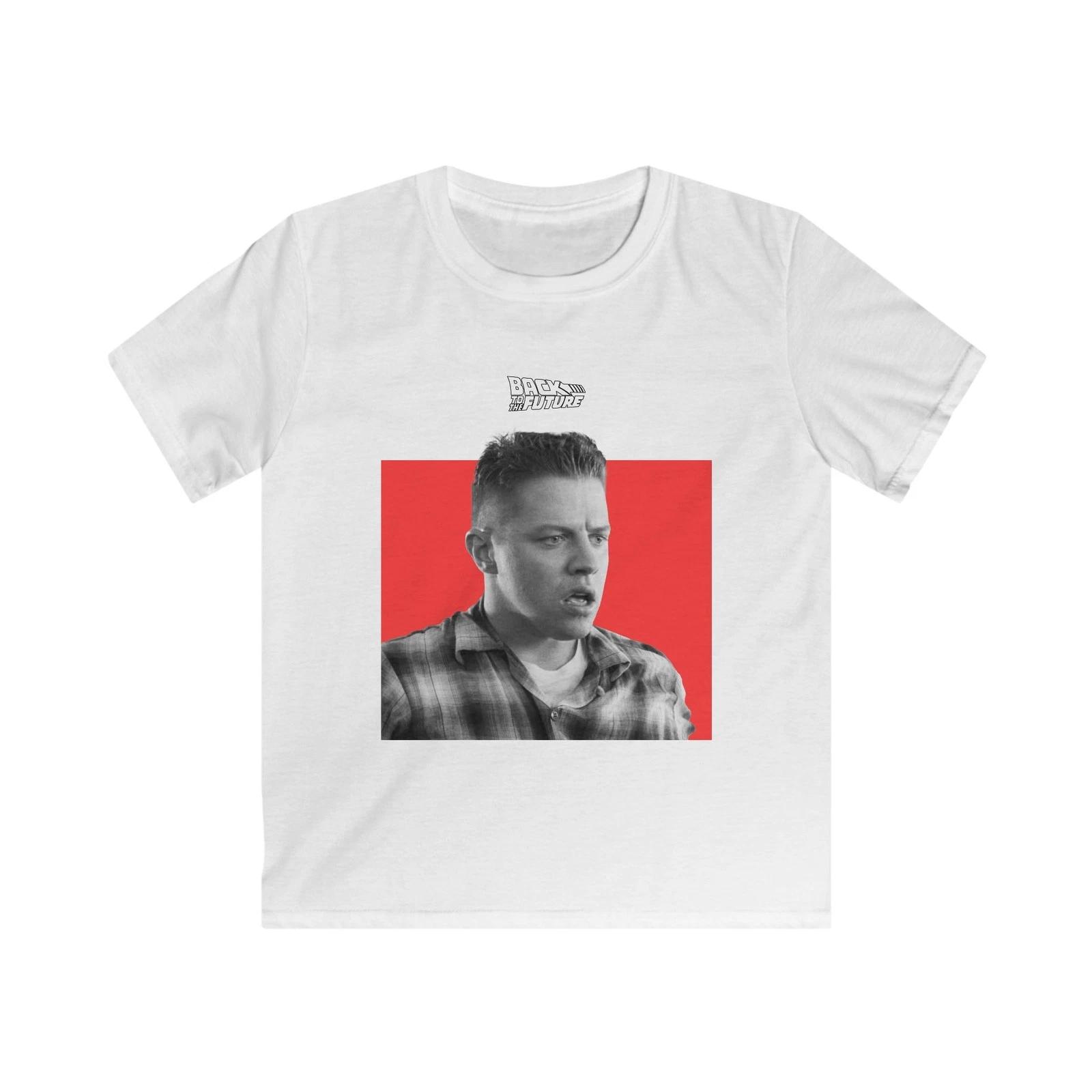 Kids Back to the Future Biff Tannen Monochrome T-shirt Retro Movie Tee 4XL