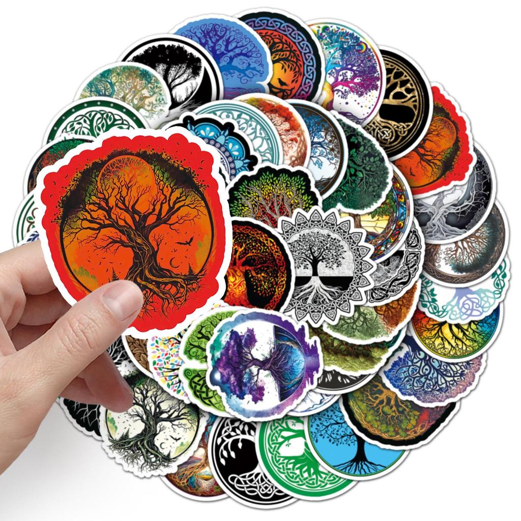 Life Tree Graffiti Stickers: 50 Creative Totem Designs for Journals, Phone Cases, Suitcases