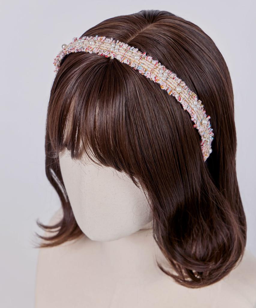 Maia Tweed Pearl Headband P-Green