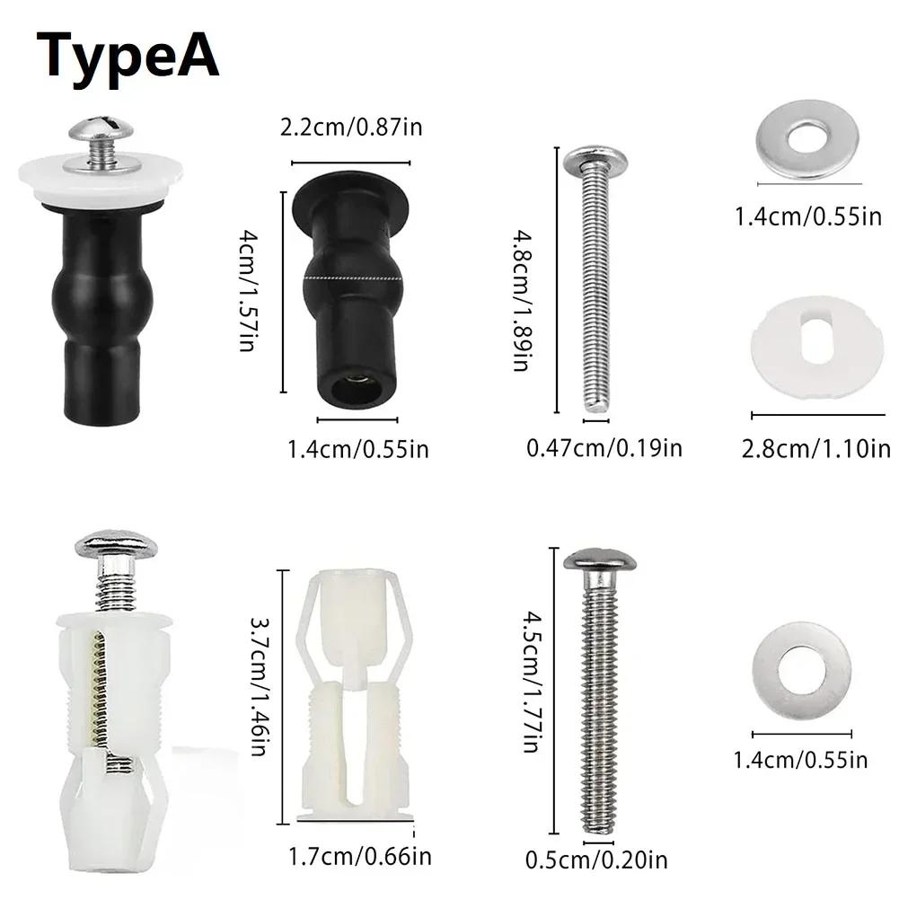4/2pcs Toilet Seat Screws Nut Cover Lid Top Fixing Blind Hole Fitting Kits Bathroom Accessories Replacement Toilet Seat Screws