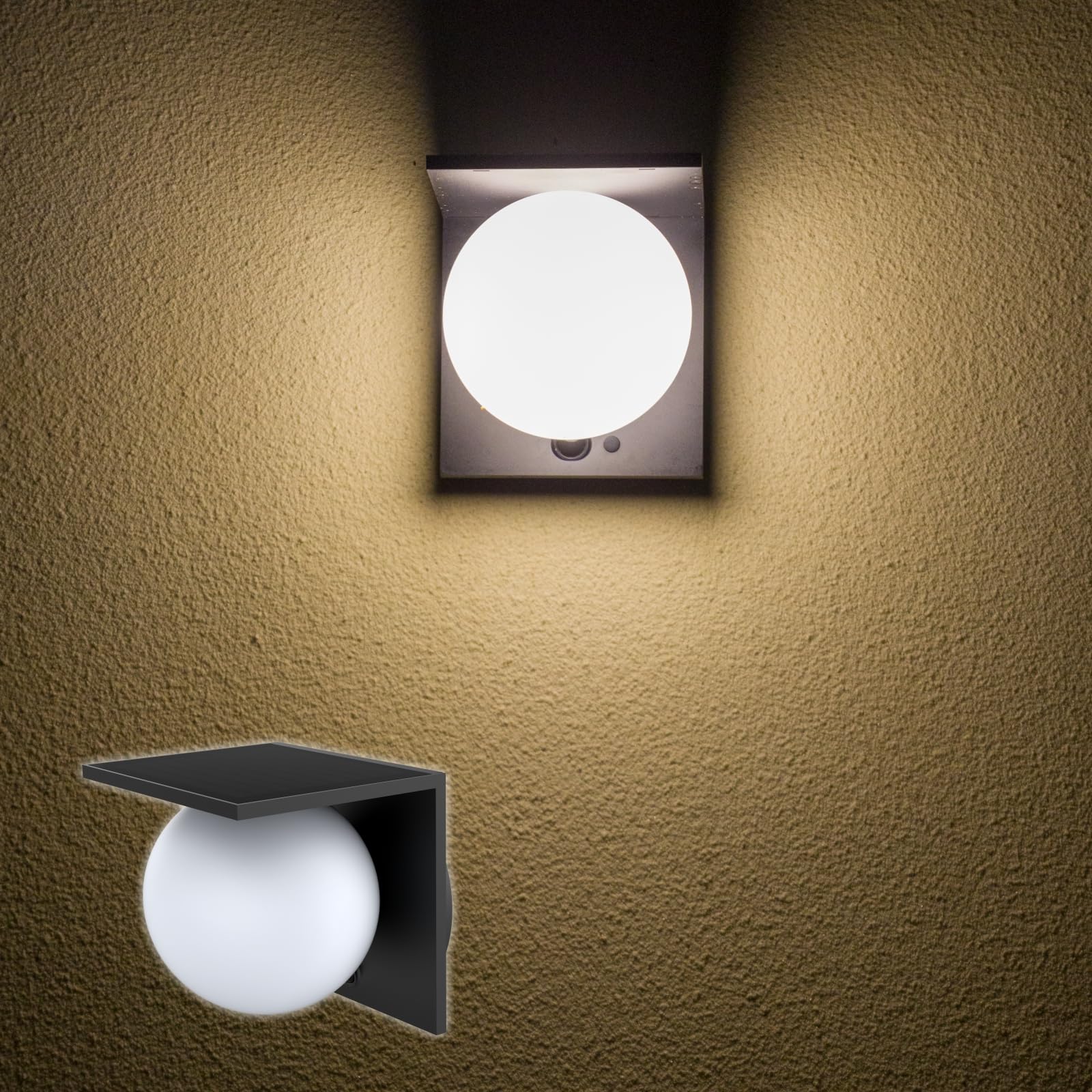 

grecare Solar-Powered Outdoor Entryway Light with Motion Sensor, 1000lm, 2000mAh High Capacity, 4000k Daylight White, Automatic OnOff, Rainproof,