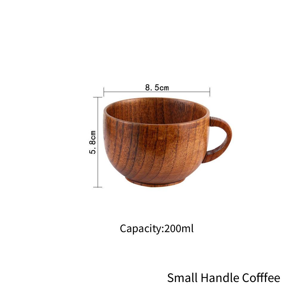 Jujube Wooden Handmade Water Coffee Mug Cup Tea Beer Juice Milk Mugs Drink Cups With Handle Coffee Beer Mug Retro Gift
