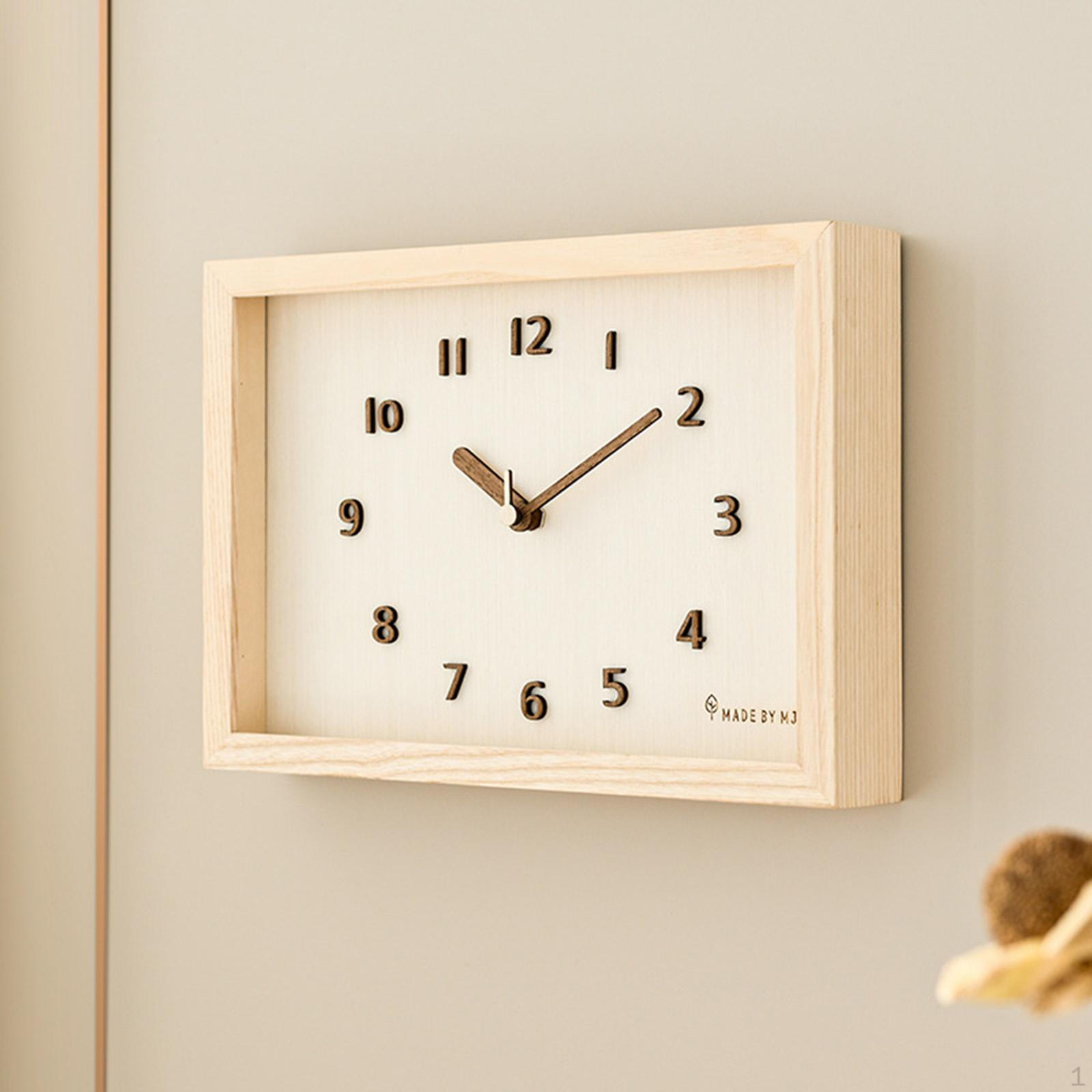 

Wall Clock Desk Decorative Modern Fashion Silent Home Decoration for Bedroom Kitchen Indoor Wood Color