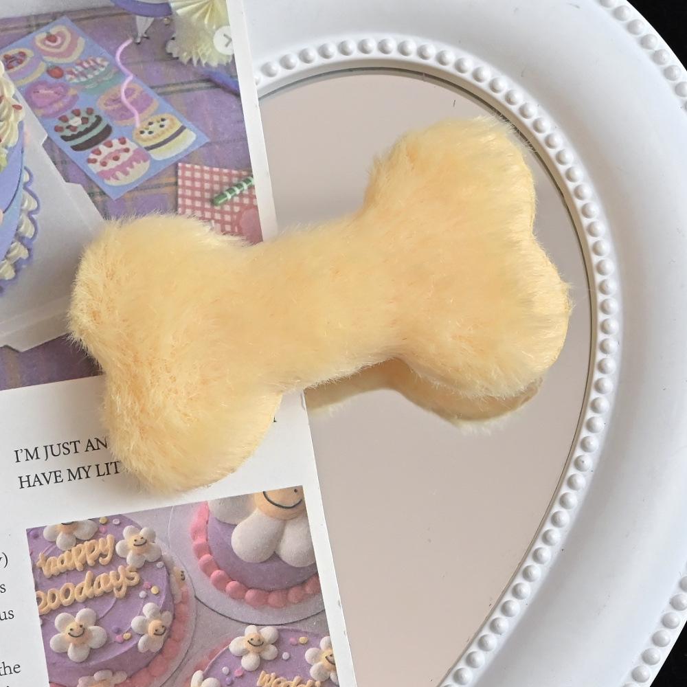 New Double-Sided Plush Bone Hair Clip - Soft, Cute, and Versatile Headdress for Women