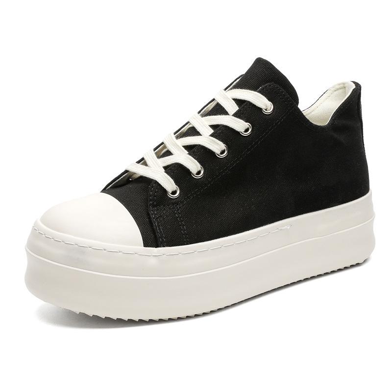 

Мужские парусиновые туфли на толстой подошве для увеличения роста - Новые повседневные уличные платформенные дерби X273 39 чёрный