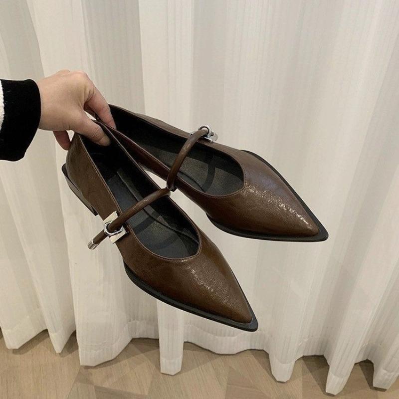 Fashion 2025 new Spring Autumn Pointed Toe Women Pumps Fashion Shallow Low Heel Shoes Ladies Street Style Mary Jane Shoes