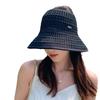 Straw knitted empty top hat Summer sunscreen hat Women's hollow design Straw hat Breathable Portable Foldable