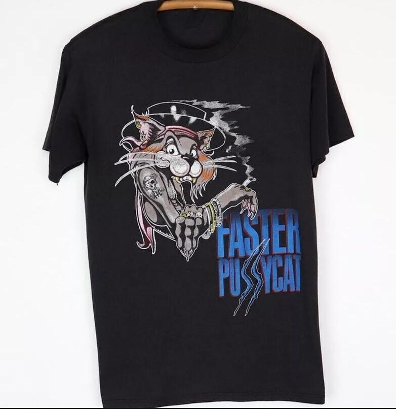 

Faster Pussycat T-Shirt Black Short Sleeve All Sizes T-shirt size S-5XL Unisex T-Shirt L