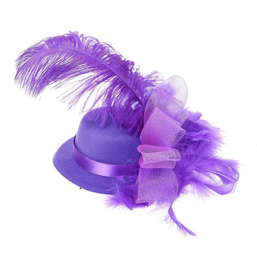 Buy Purple Feather Mini Top Hat Organza 