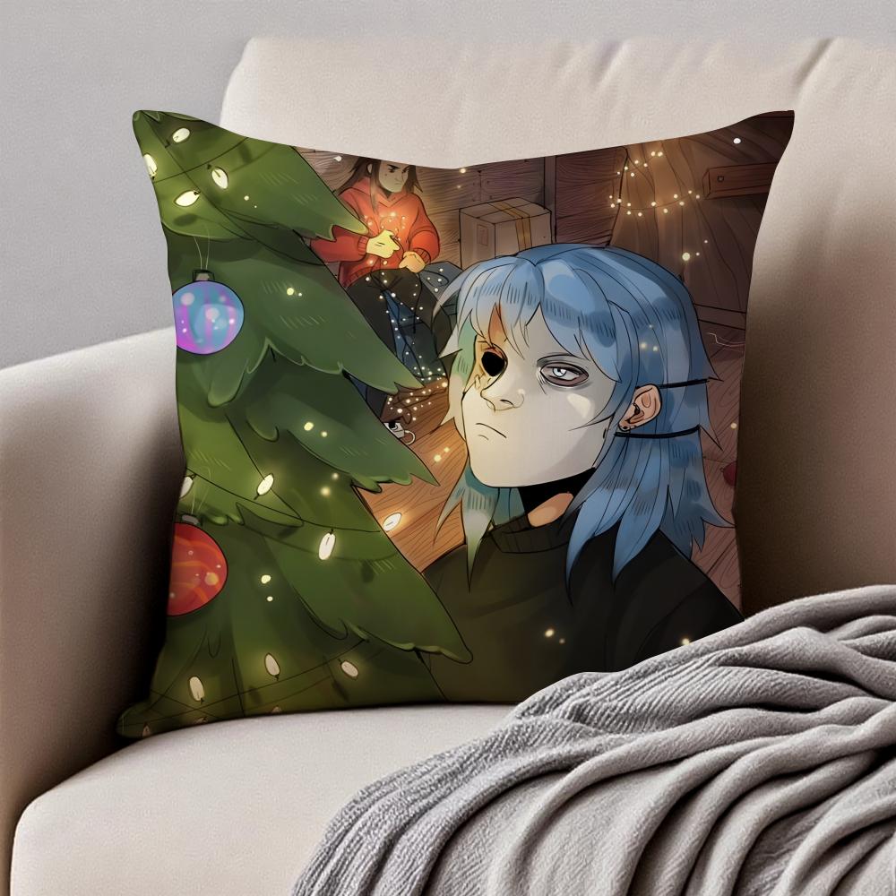 Eerie Indie American Video Game SSally Face Cushion Cover Pillowcase Antidustmite Invisible Zipper Short Plush Sofa Cushion