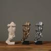 17cm Home Decor Abstract Silence Is Gold Figurine Resin Hand Face Silent Men Statue Sculpture Home Office Living Room Decoration