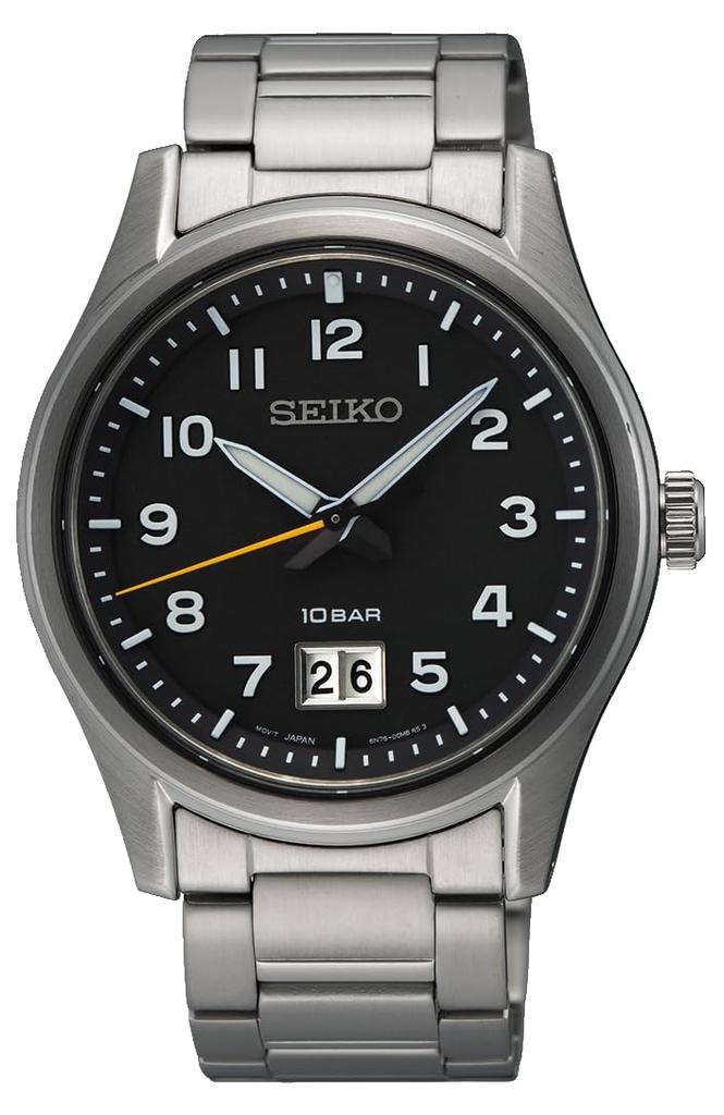 Seiko Analogové křemenné hodinky s nerezovým řemínkem SUR569P1 Stříbrné Pánské Stříbrná, Stříbrná,