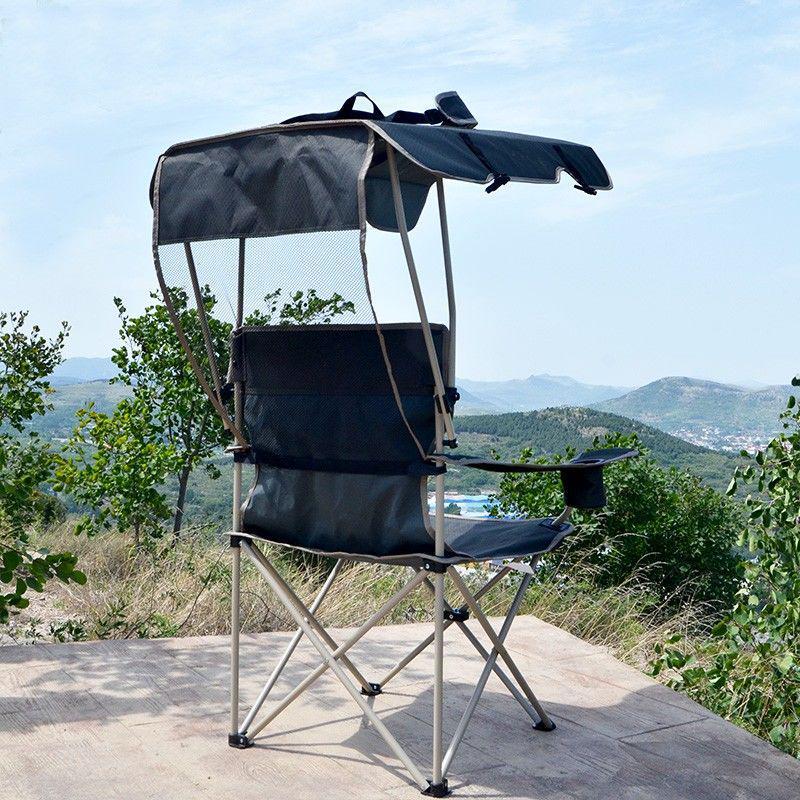 A1R Portable Outdoor Folding Chair with Sunshade - Perfect for Beach, Fishing, and Leisure Activities