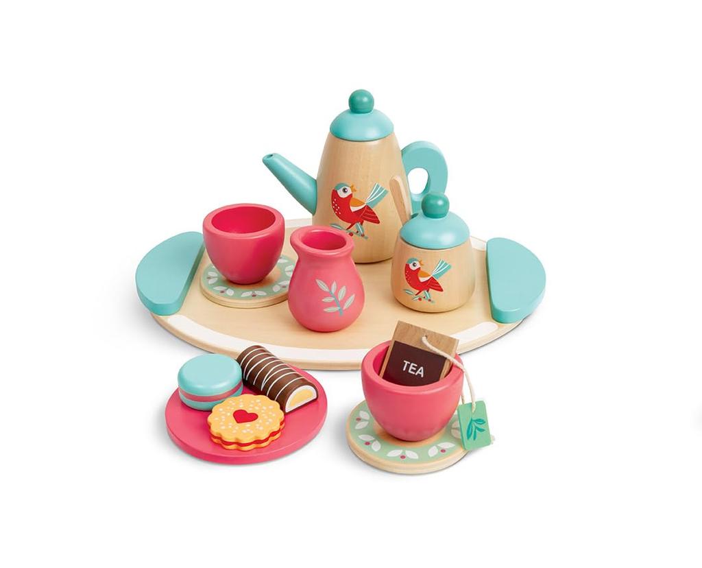 Hape Pretend Play Tea Time X X Ages 3 and Wooden Pretend Play E3207 Set, 30.3 24.3 8.2 Cm, Up, Toy,