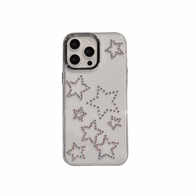 Transparent Rhinestone Mobile Phone Case Is Suitable For Iphone16Promax Love Apple 17 Stars 14Pro Butterfly Light Luxury