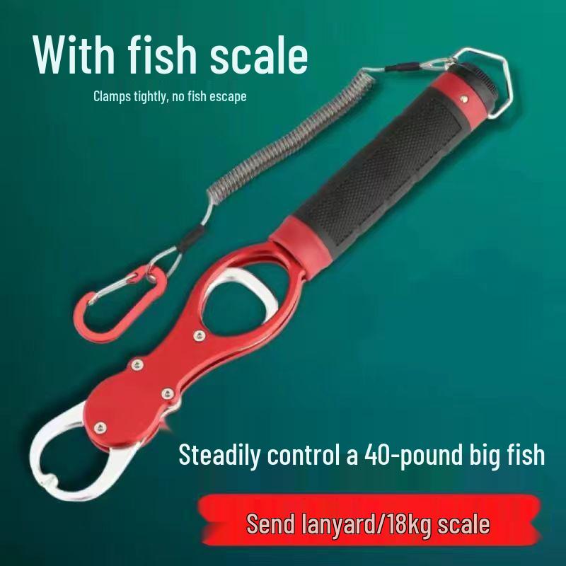 Multi-functional Fish Gripper with Scale, Hook Remover, Fishing Pliers, and Lure Pliers in Space Aluminum