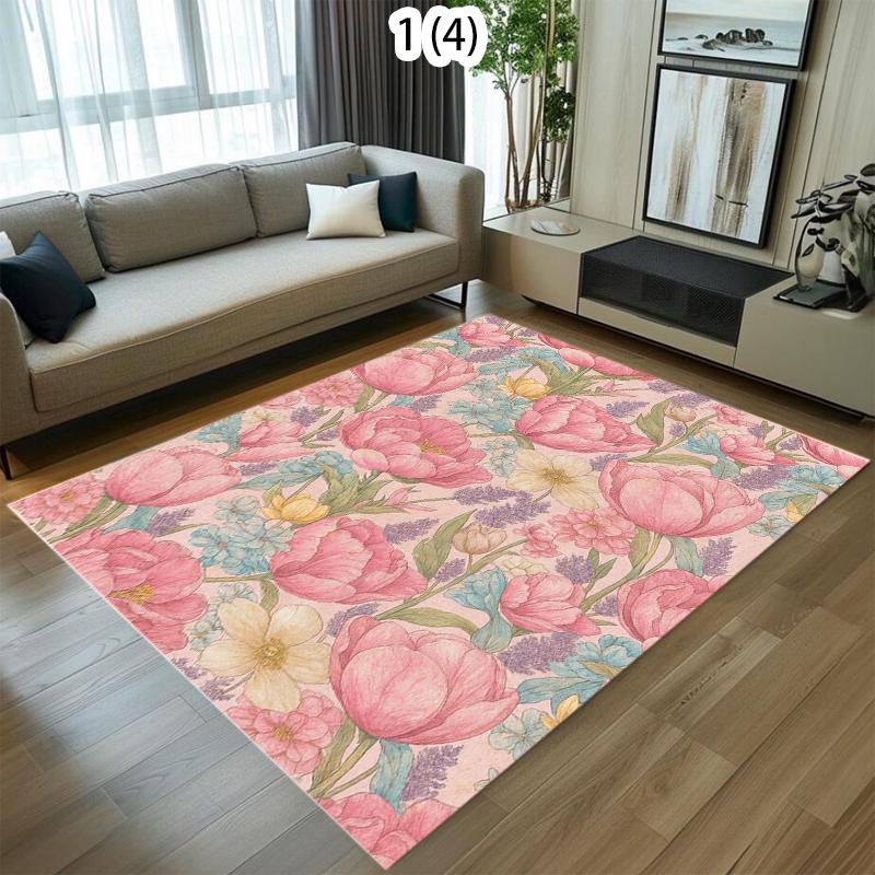

Vintage Floral Pattern Carpet Mat Rug Home Decoration Pastoral Style Floor Mat Kitchen Hallway Indoor Outdoor Decorative 40X60cm