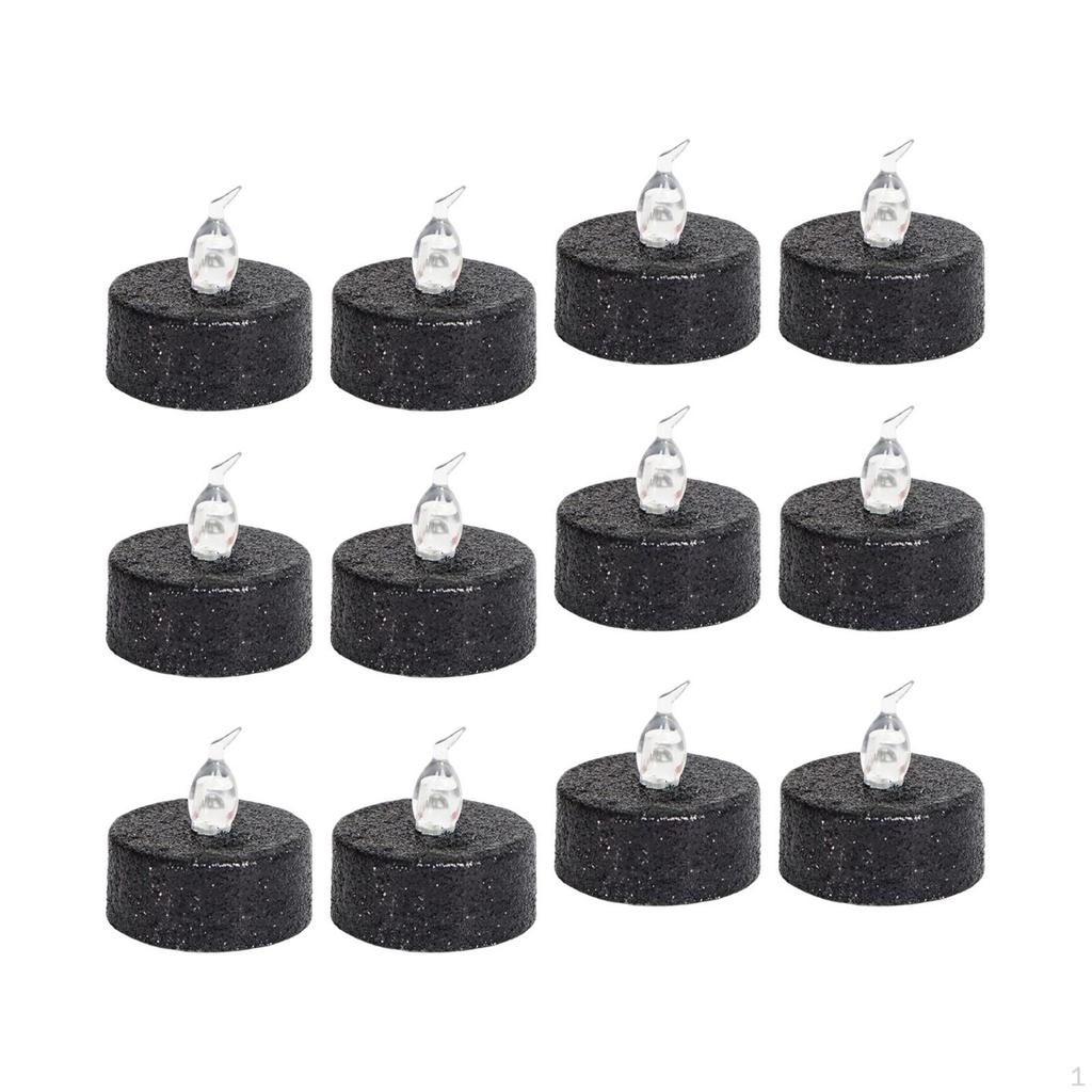 12Pcs Battery Tea Lights Flickering Flameless for Xmas Halloween Decoration